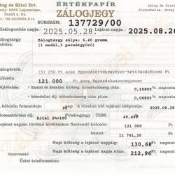 A-137729 sz. zálogjegy