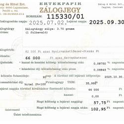 C-115330 és C-115329 sz. zálogjegy