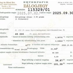 C-115330 és C-115329 sz. zálogjegy