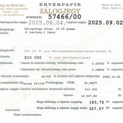 U-57466 sz. zálogjegy